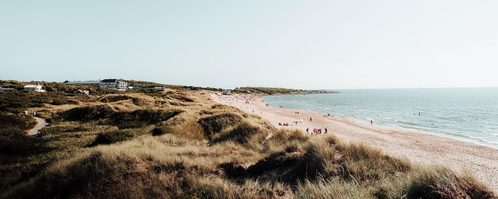 Badstrand i Tylösand, Sverige